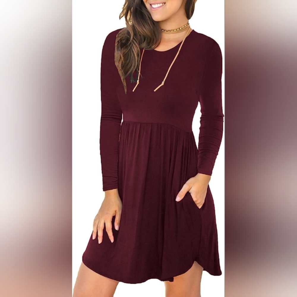NWT LONGYUAN Womens Casual Swing Dress